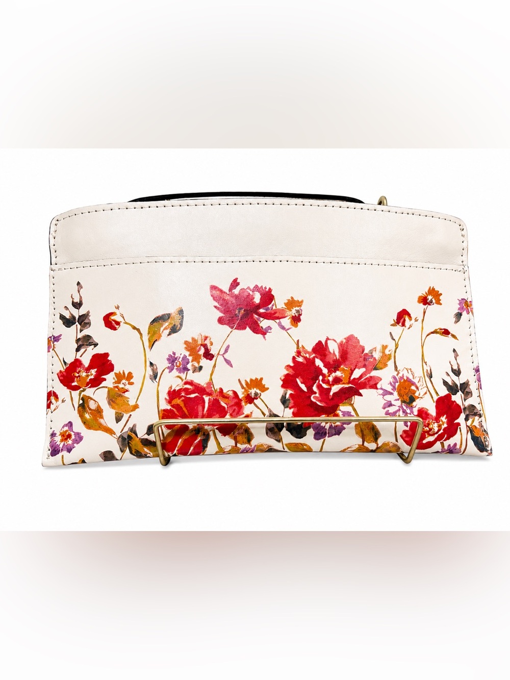 Patricia Nash Floral Leather Wristlet Clutch Wallet Cream Multi NWT